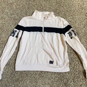 VS pink quarter zip pull-over (light pink and black)